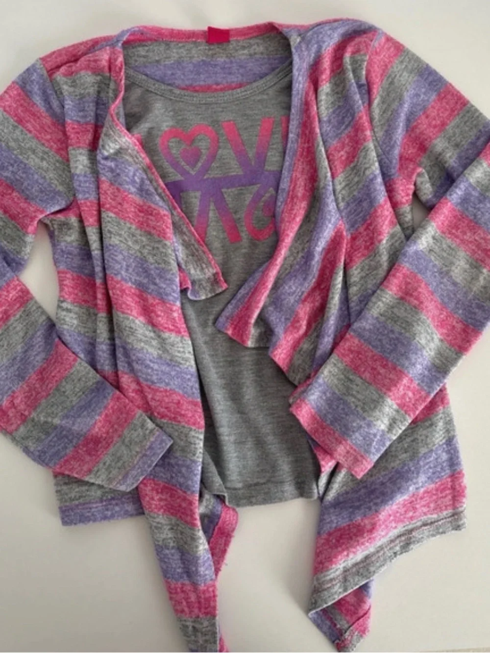 okie dokie Girls Red, Coral, Black & Pink Layered Tops Set of 4-pieces  6X